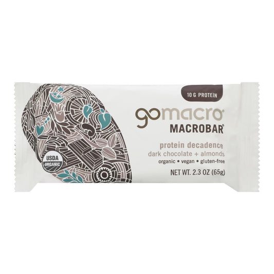 Gomacro Organic Dark Chocolate Almond Bar, Case of 12