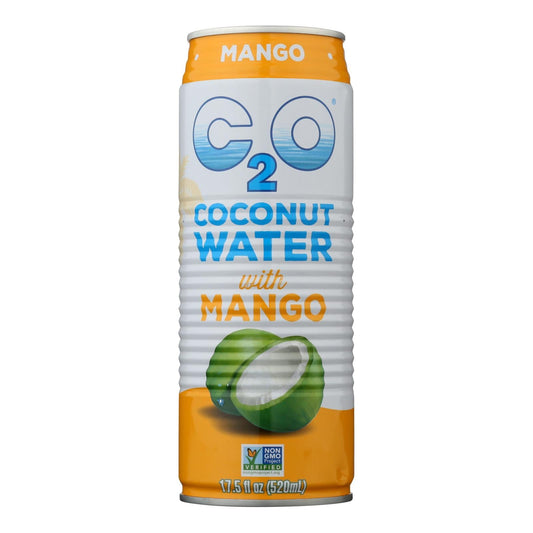 C2o - Pure Coconut Water - Mango - Case Of 12 - 17.5 Fl Oz.