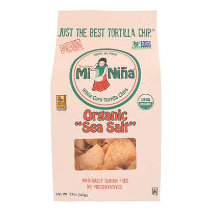 Mi Nina White Corn Tortilla Chips Sea Salt - 9 Pack 12 OZ