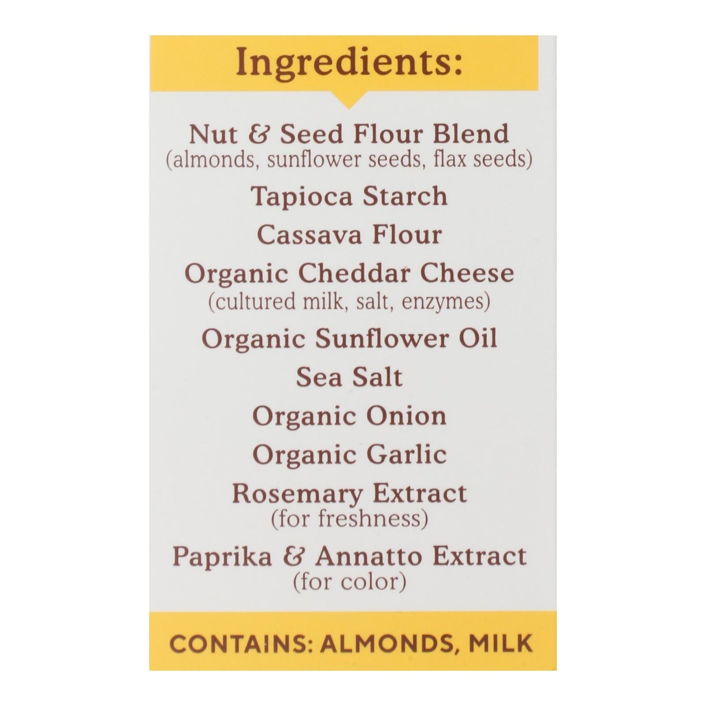 Simple Mills Cheddar Almond Crackers - 6 Pack, 4.25 Oz Each