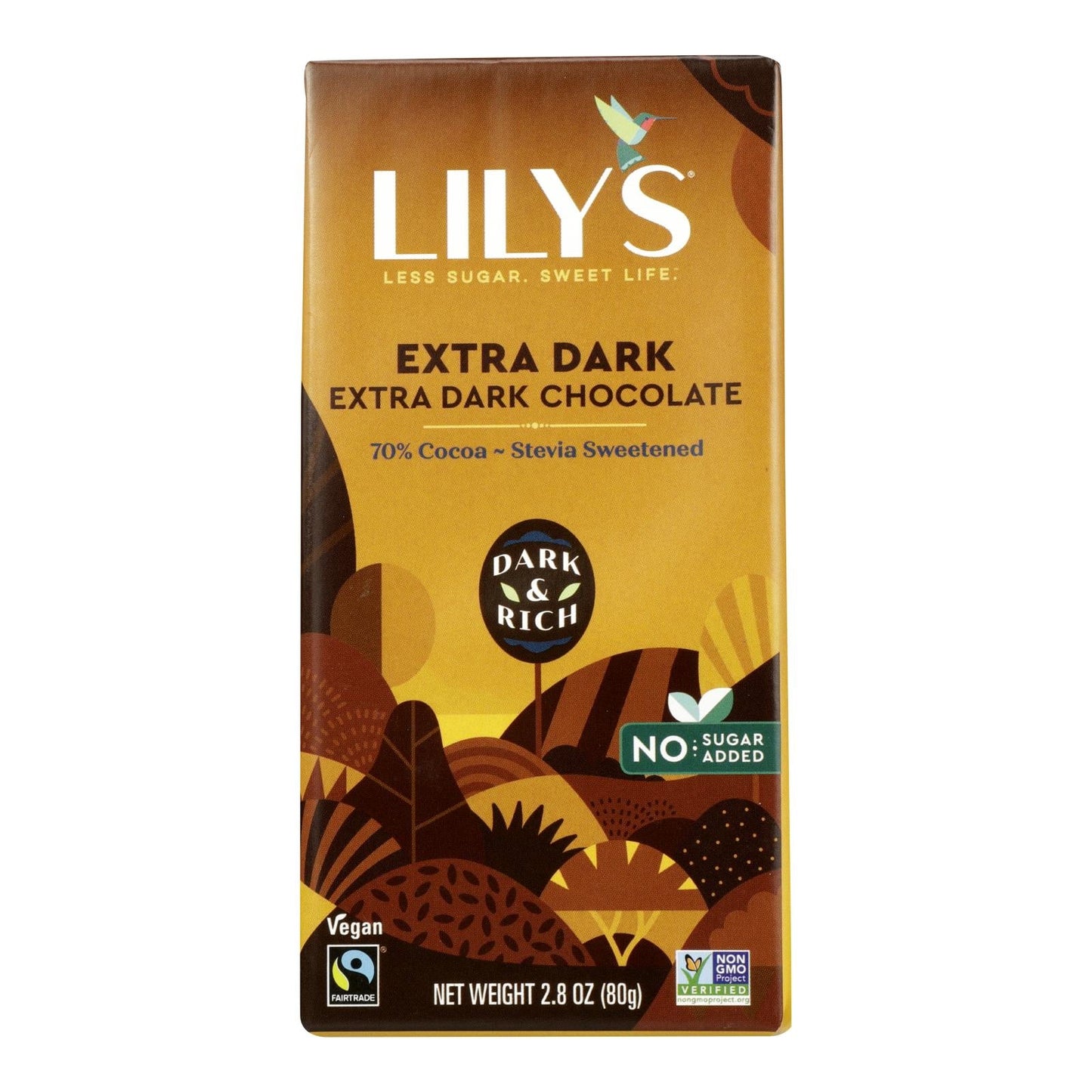 Lily's Extra Dark Chocolate Bars, 70% Cocoa, 2.8 oz, 12 Pack
