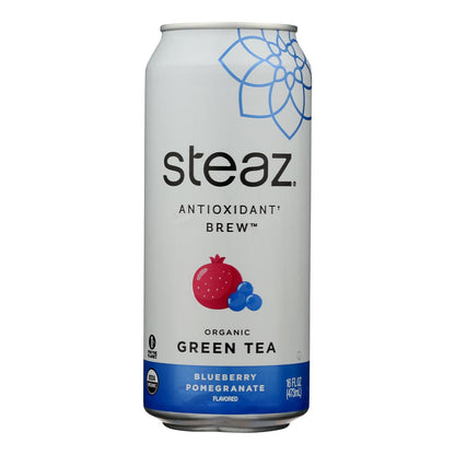 Steaz Blueberry Pomegranate Green Tea, 12-Pack, 16 Fl oz