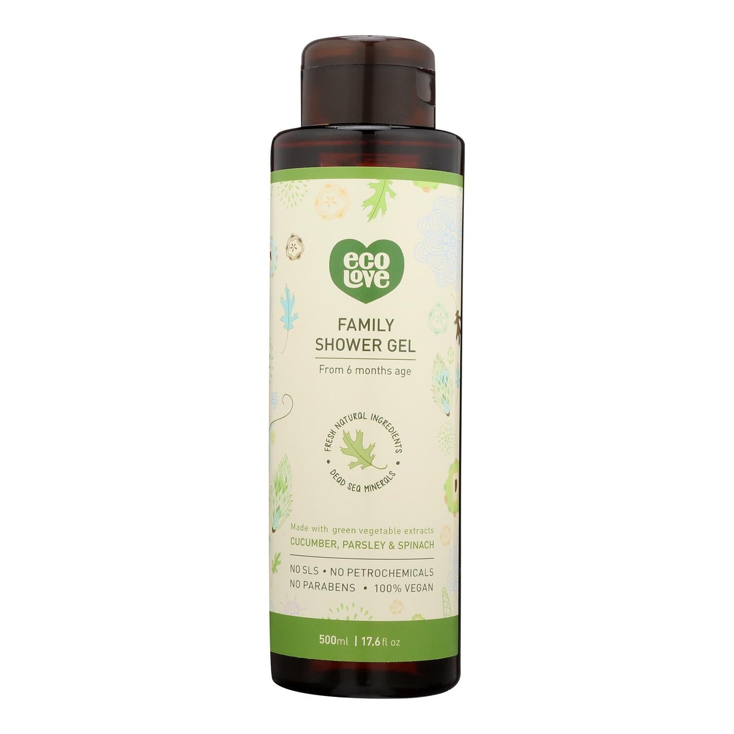 Ecolove Green Veggie Body Wash 17.6oz, Ages 6m+ (Case of 500)