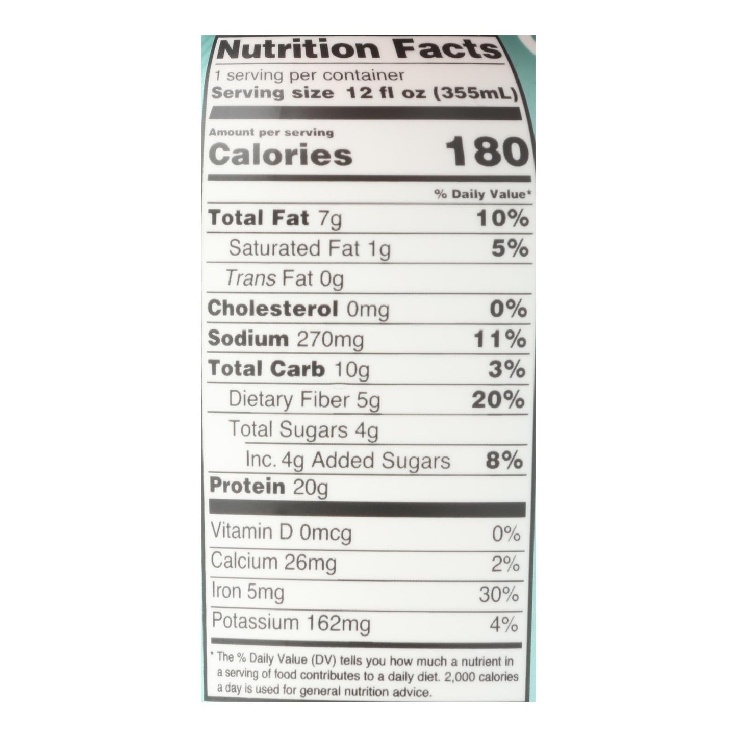 Only What You Need - Plant Based Protein Shake - Dark Chocolate - Case Of 12 - 12 Fl Oz.