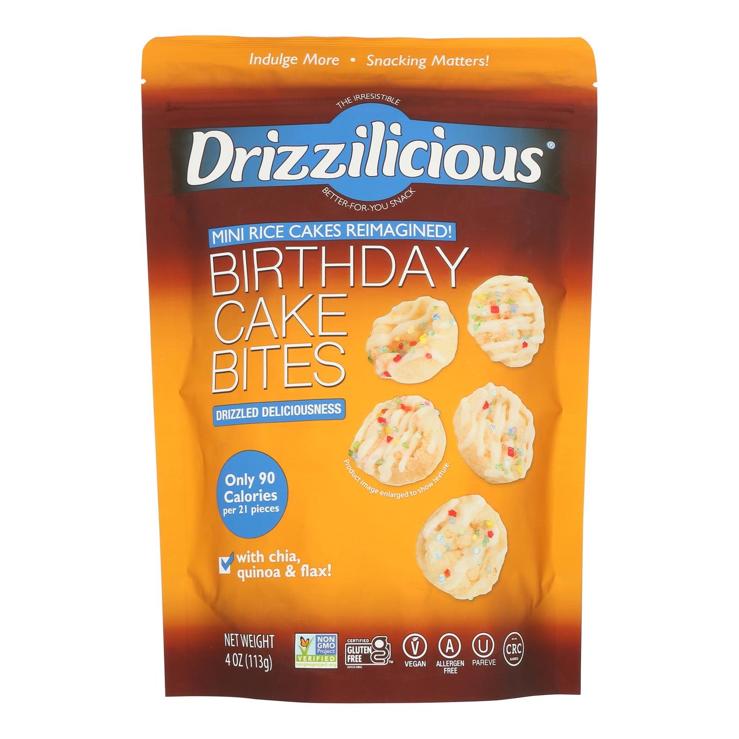 Drizzilicious - Rice Crisp Mini Bday Cake - Case of 12-4 OZ