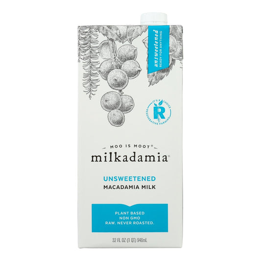 Milkadamia Milk - Unsweetened - Case Of 6 - 32 Fl Oz.