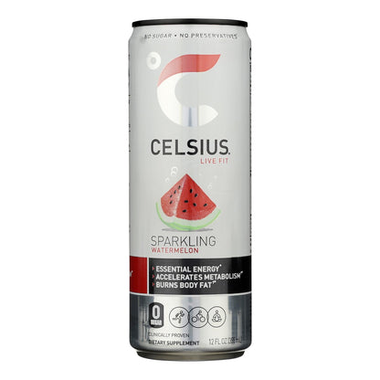 Celsius Watermelon Sparkling Supplement, 12-Pack, 12 oz Each