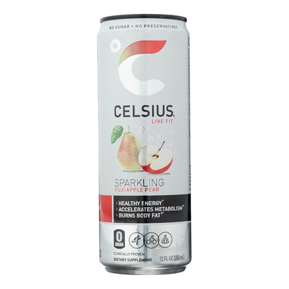 Celsius Sparkling Apple Pear Drink, 12-Pack, 12 oz Each