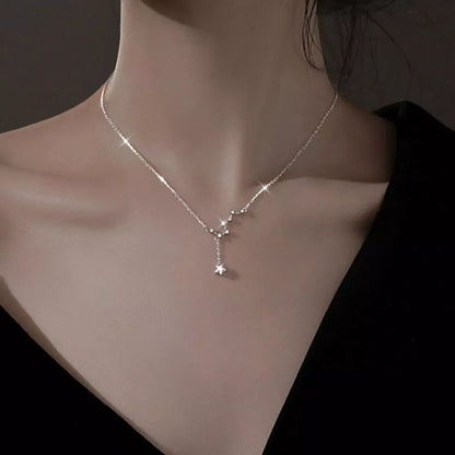 925 Sterling Silver Zircon Star Necklace