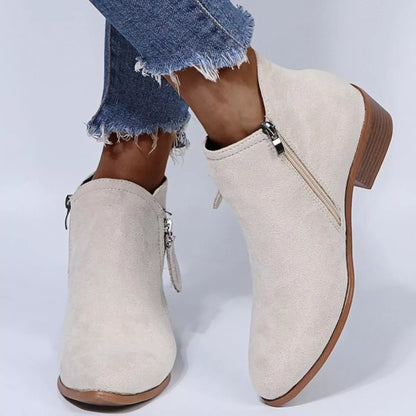 Point Toe Block Heels Boots