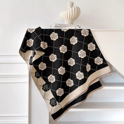 Floral Raw Hem Scaarf