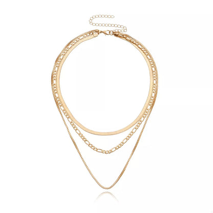 18K Gold-Plated Three-Layered Necklace