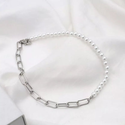Pearl & Chain Link Necklace