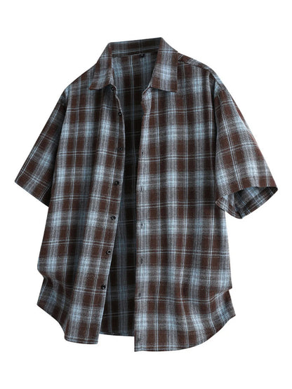 Men's Plus Size Plaid Button Up Casual Shirt
