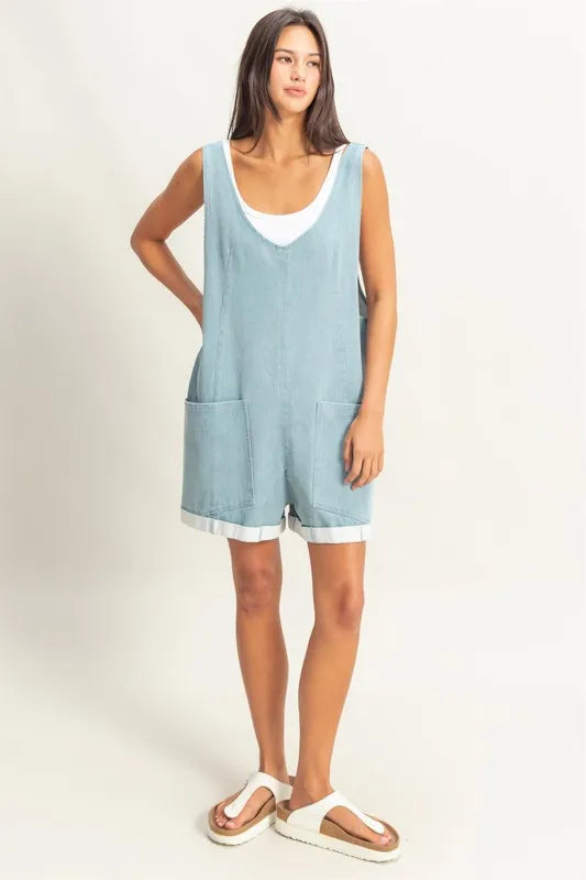 HYFVE V-Neck Pocket Detail Romper