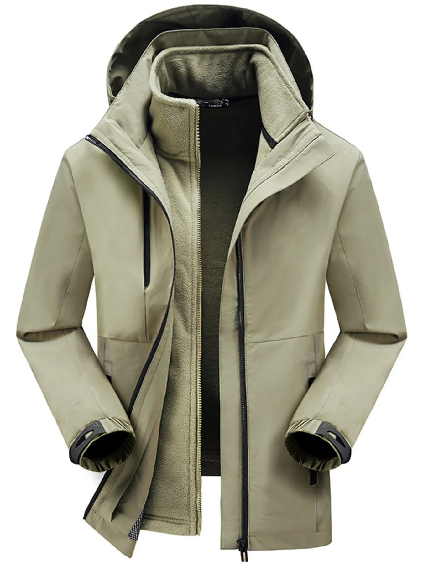 Men's Plus Size Zip Up Hooded Jacket