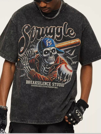 Men's Graphic Round Neck Short Sleeve T-Shirt