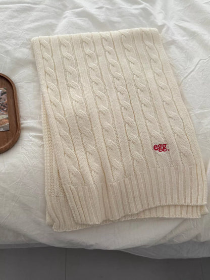 Ribbed Knitted Winter Scarf