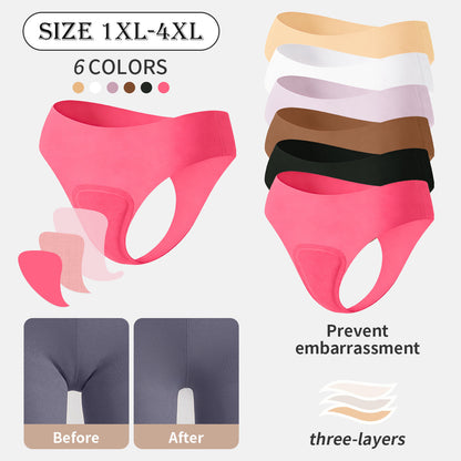 Plus-size Ice-silk Seamless Womens Sports Yoga Panties