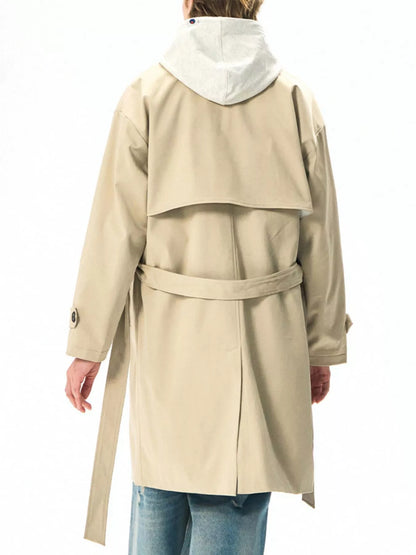 Men's Full Size Double-Breasted Trench Coat Plus Size
