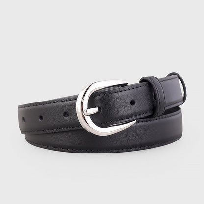 Buckle Skinny Leather Belt