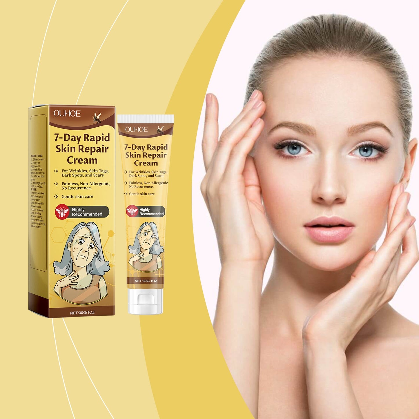 OUHOE Skin Care Cream, Facial Moisturizing And Hydrating Massage Cream For Spot And Fine Lines