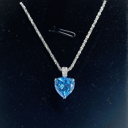 925 Sterling Silver Zircon Heart Necklace