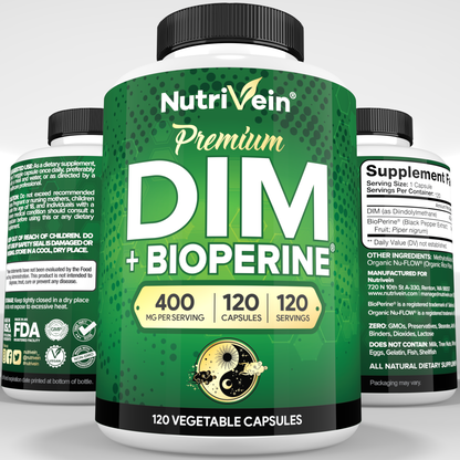 Nutrivein Premium DIM Supplement 400 mg Daily - 120 Capsules
