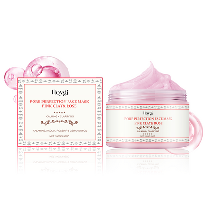 Hoygi Pink Rose Clay Mask, Gently Cleanses The Face, Hydrates, Moisturizes And Moisturizes The Skin