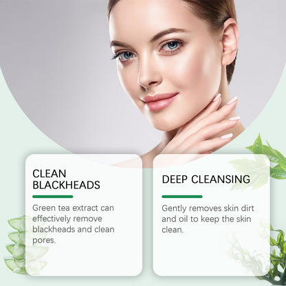 OUHOE Green Tea Facial Cleanser Solid Mask Improves Dullness, Moisturizes, Gently Cleans And Brightened Skin Mask