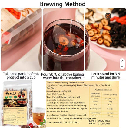Ginseng Flavored Tea Bagged And Bottled High-grade
