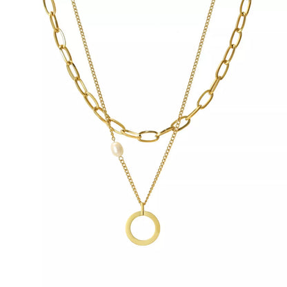 18K Gold-Plated Double Layered Necklace