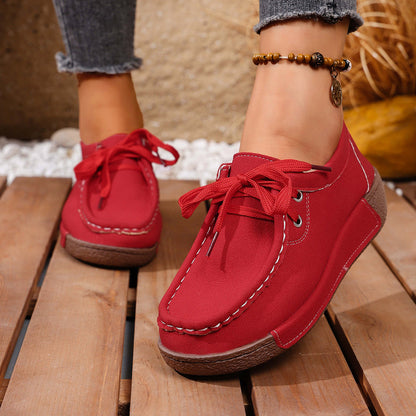 Lace Up Round Toe Sneakers
