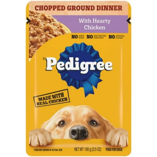 Pedigree Chopped Ground Dinner With Hearty Chicken (3.5oz)