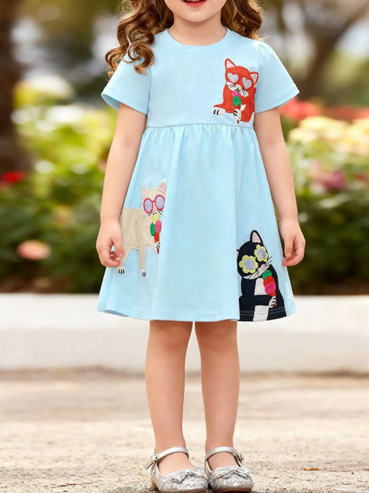 Children's Cartoon Animal Casual Dress