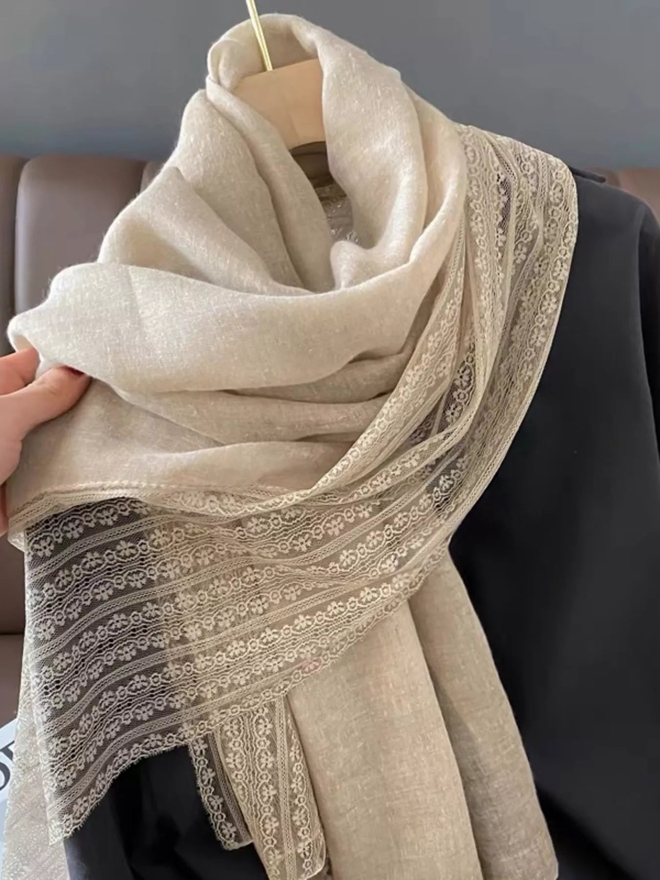 Lace Trim Scarf
