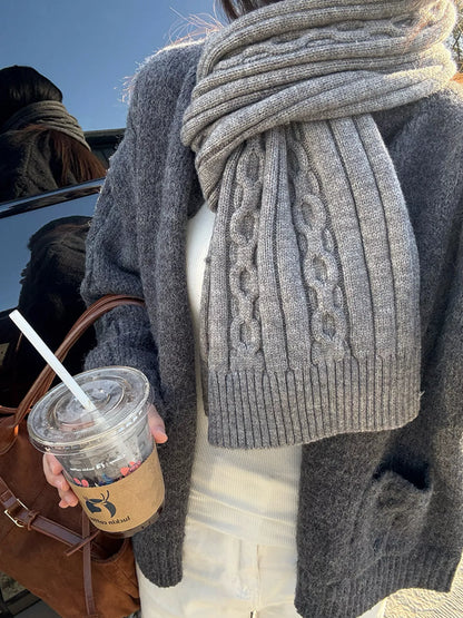 Textured Knit Winter Scarf