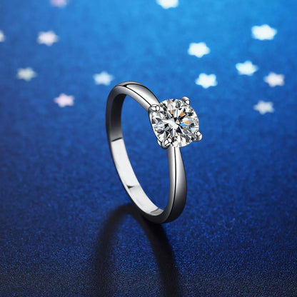 1 Carat Moissanite 925 Sterling Silver Ring