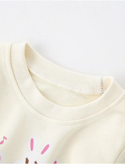 Children's Cute Rabbit Piano Crew Neck Sweatshirt