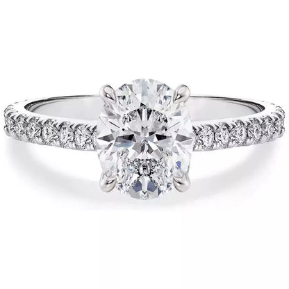 3 Carat 925 Sterling Silver Moissanite Oval Ring