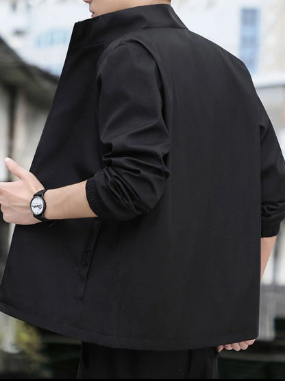 Men's Plus Size Zip Up Long Sleeve Jacket