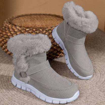 Round Toe Platform Buckle Boots
