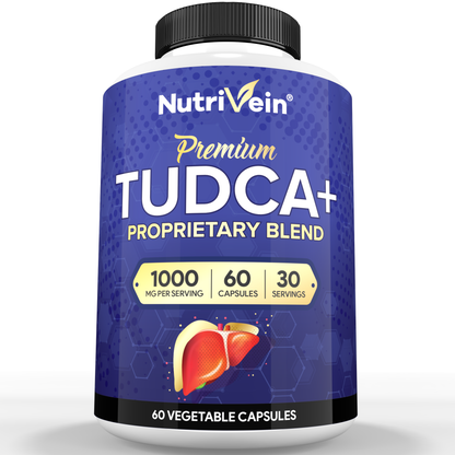 Nutrivein Premium TUDCA+ Liver Support Supplement 1000mg - 30 Day Supply - 60 Capsules