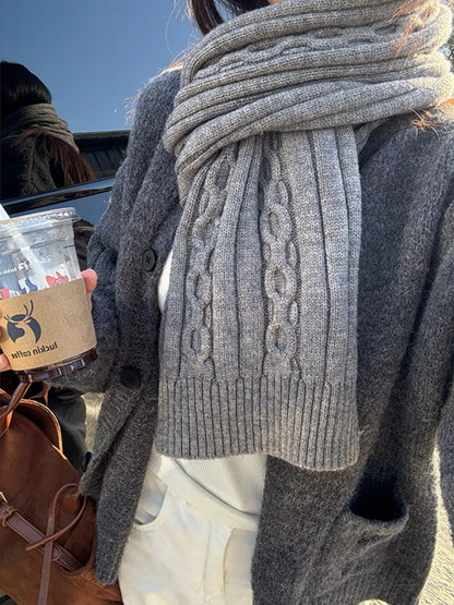 Textured Knit Winter Scarf
