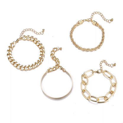 4 Piece 18K Gold-Plated Minimalist Bracelet