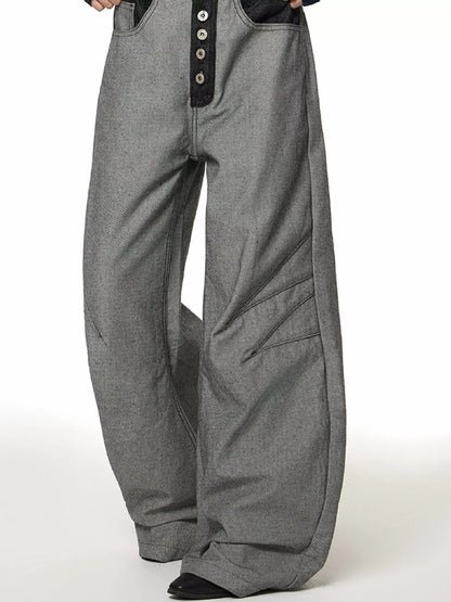 Men's Full Size Wide Leg Button-Fly Jeans Plus Size