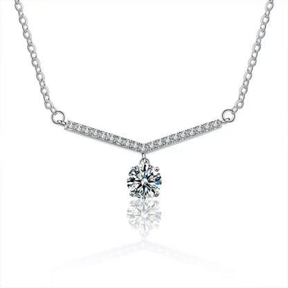 1 Carat Moissanite 925 Sterling Silver Necklace