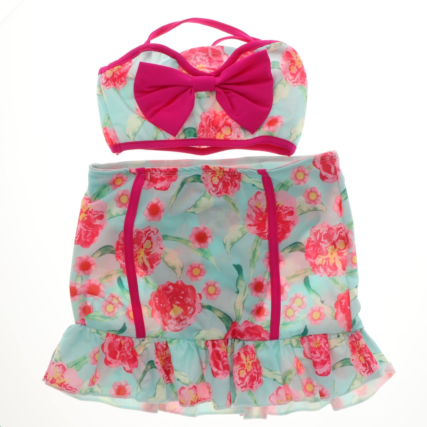 Vintage Girl 3 Piece Floral Swimsuit