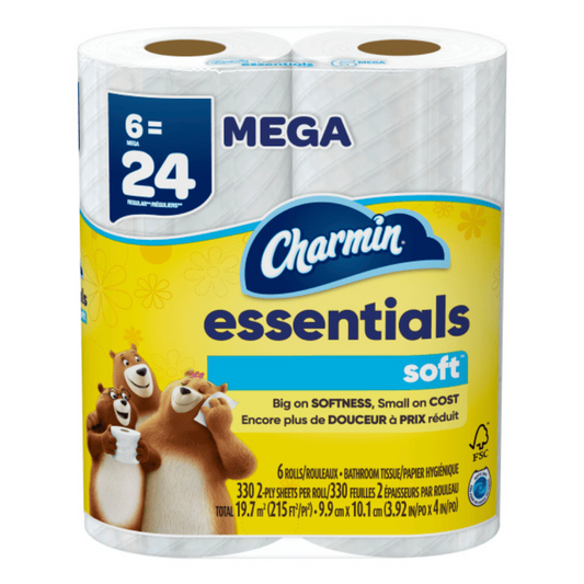 Charmin Essentials Soft Toilet Paper 6 Mega Rolls
