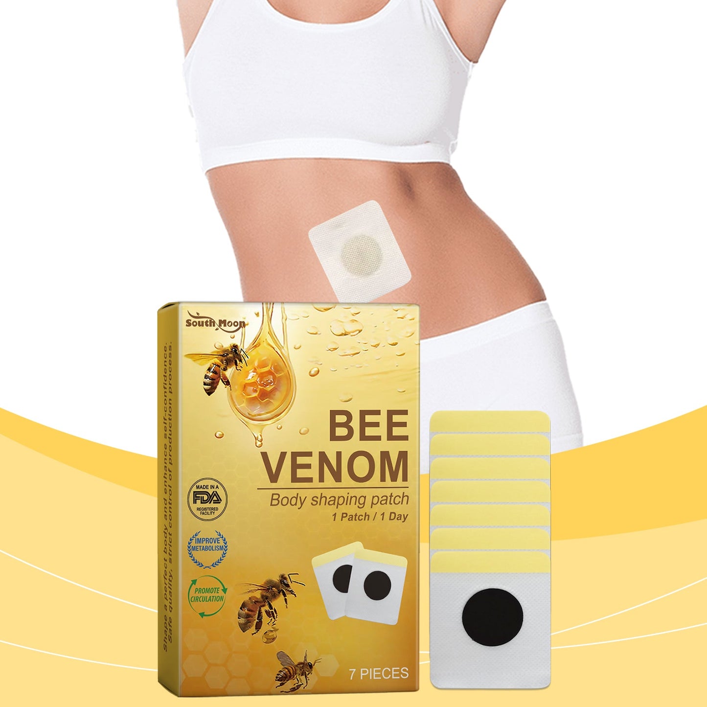 South Moon Bee Venom Body Shaping Patch Firming Light Skin Shape Curves Slimming Care Patch